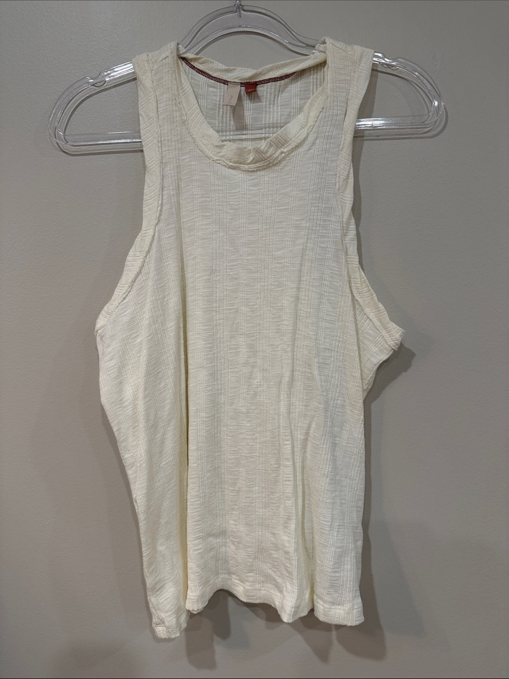 Pilcro Anthropologie Cream Ribbed Tank Top Racerback